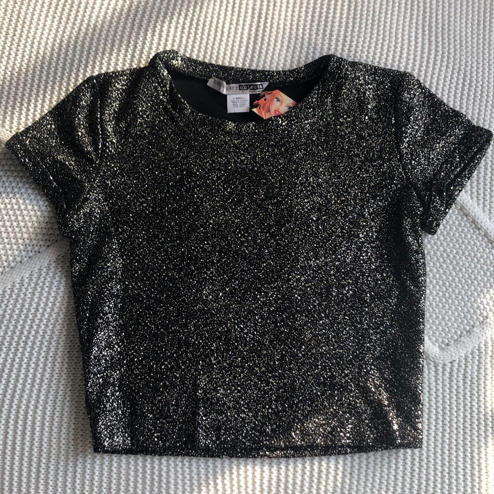 Women’s Black and Gold Crop Top